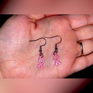 Homemade Breast Cancer Earrings